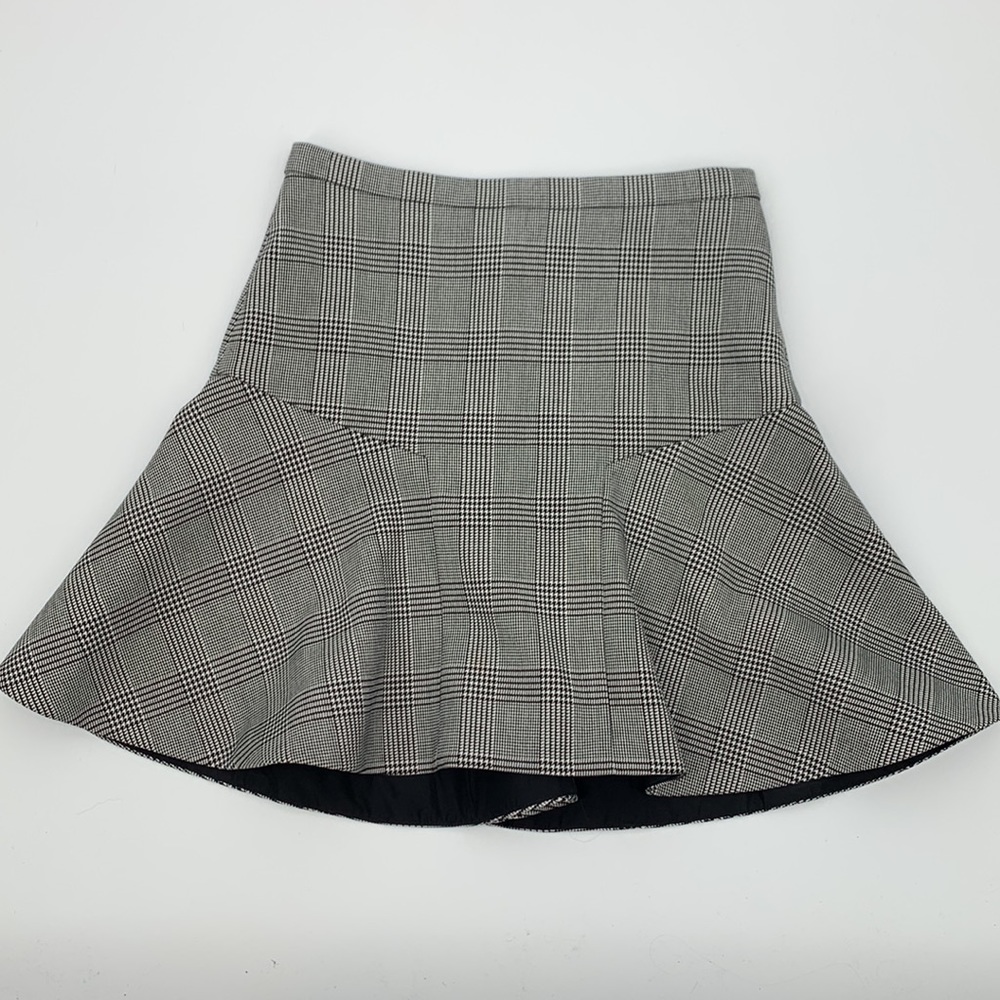 J. Crew Skirt size 2 Plaid Black and White